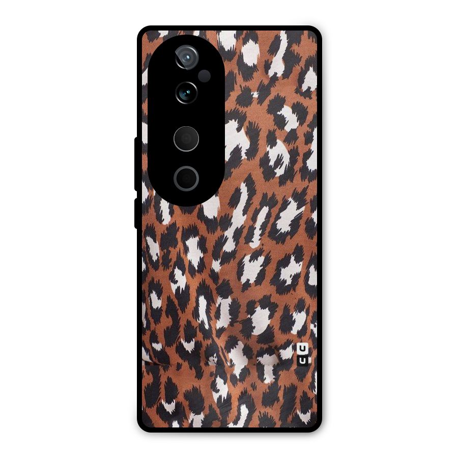 Leapord Design Metal Back Case for Vivo T3 Ultra