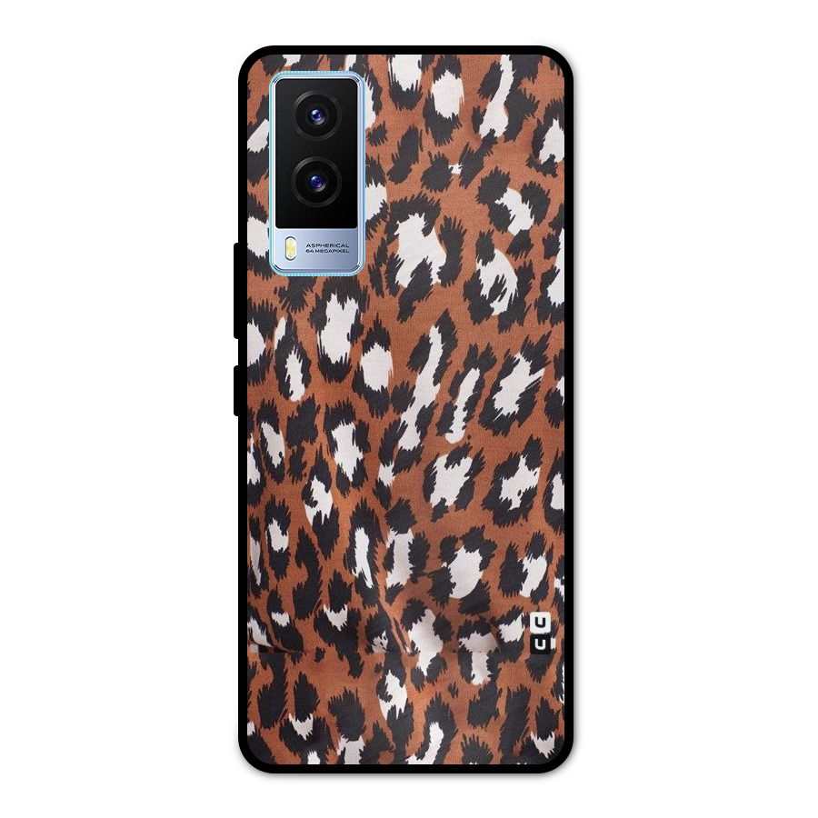 Leapord Design Metal Back Case for Vivo V21e 5G