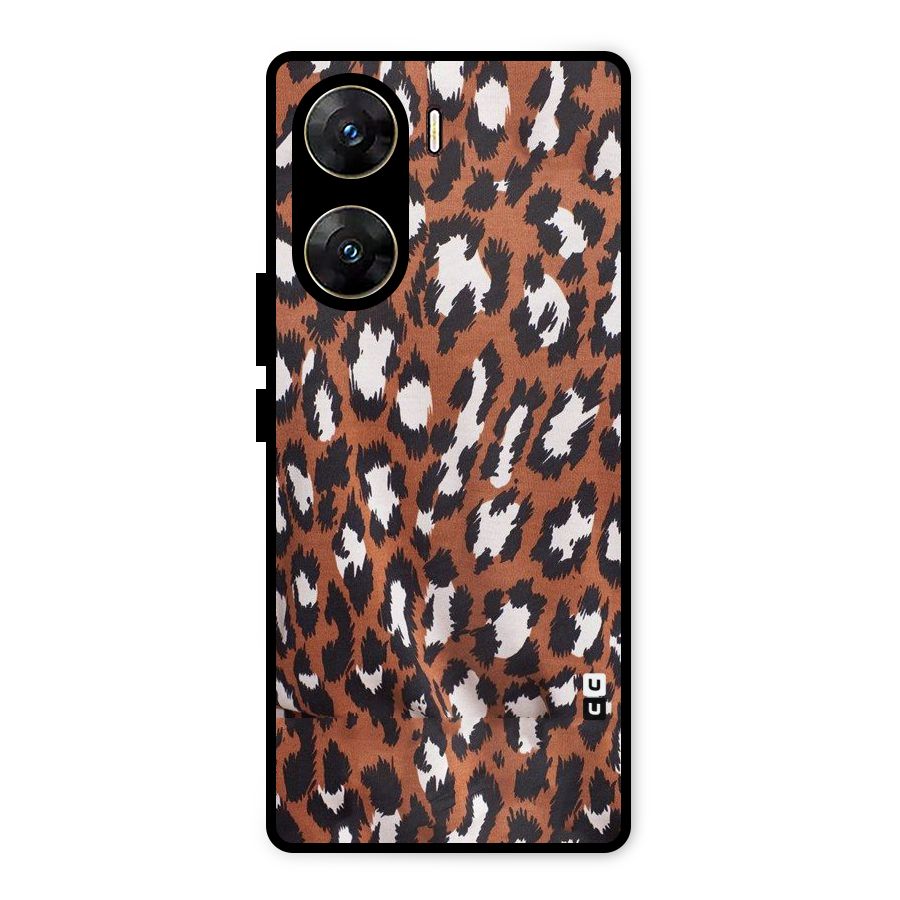 Leapord Design Metal Back Case for Vivo V29e