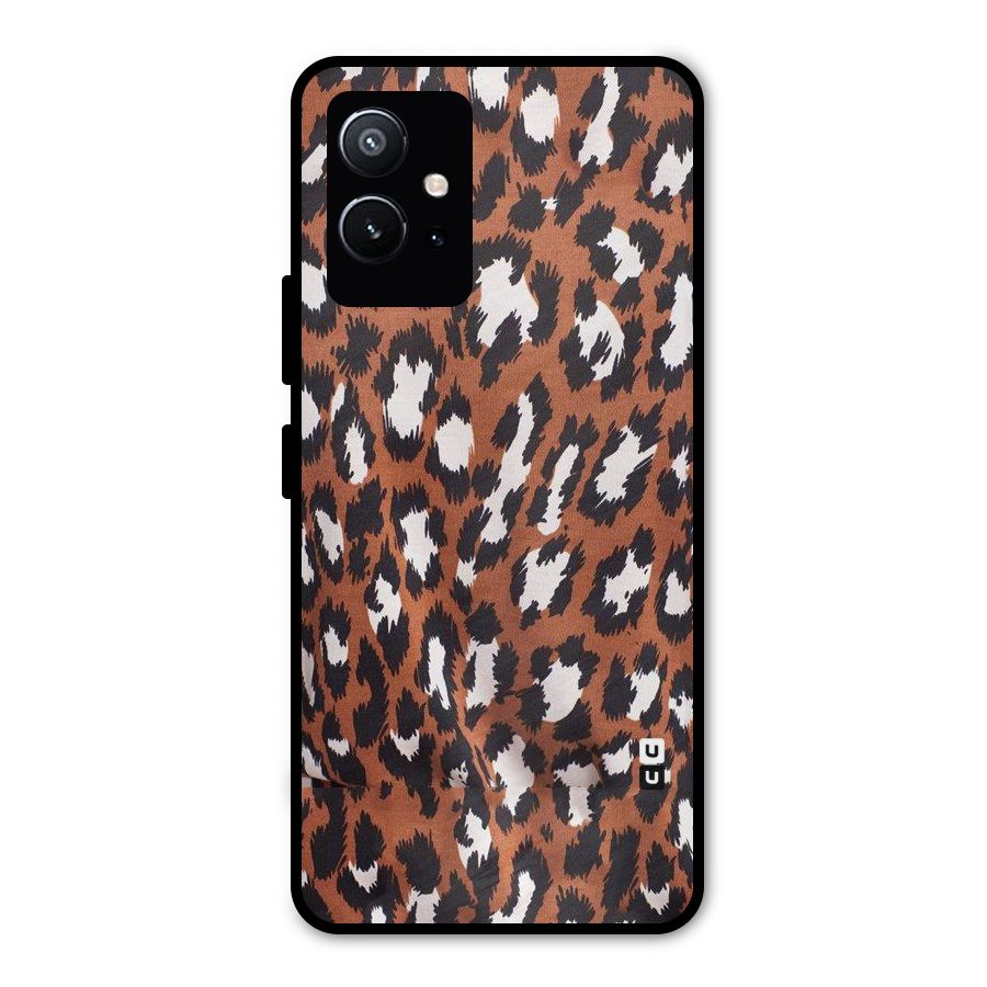 Leapord Design Metal Back Case for Vivo Y75 5G