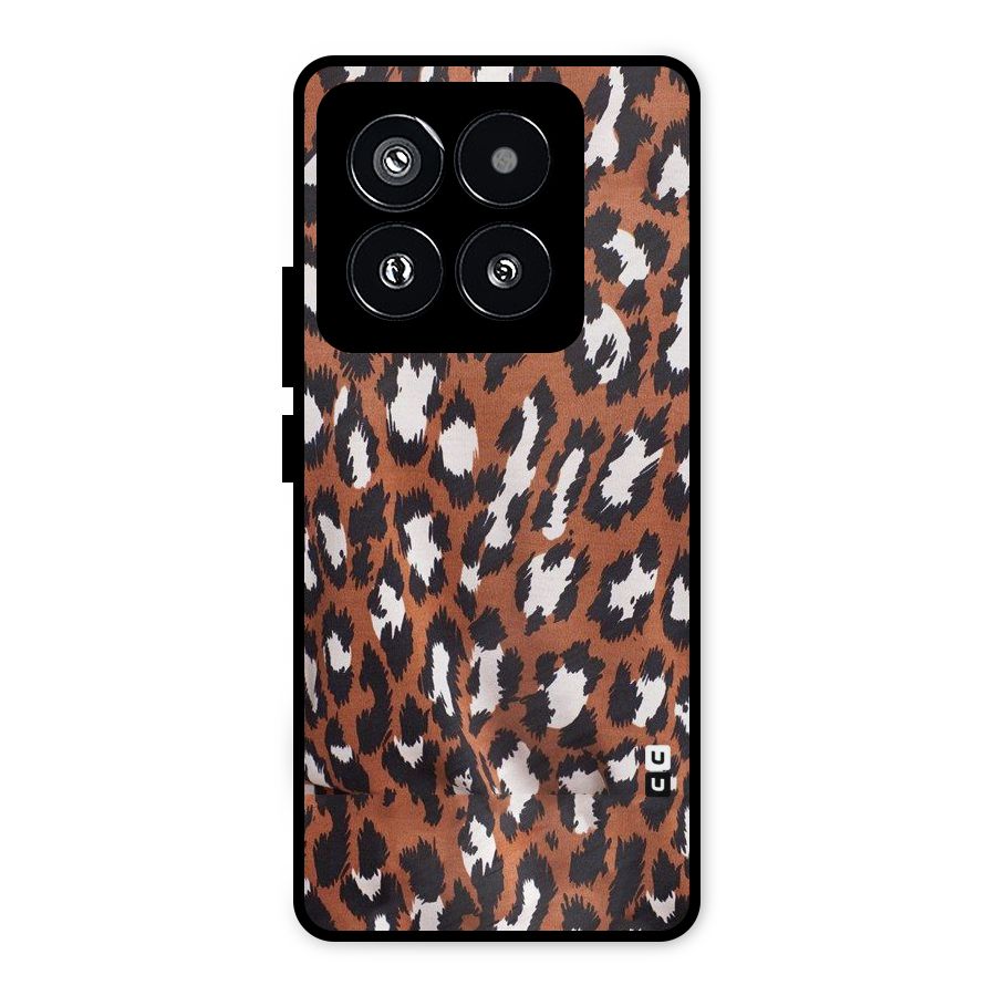 Leapord Design Metal Back Case for Xiaomi 14 Pro