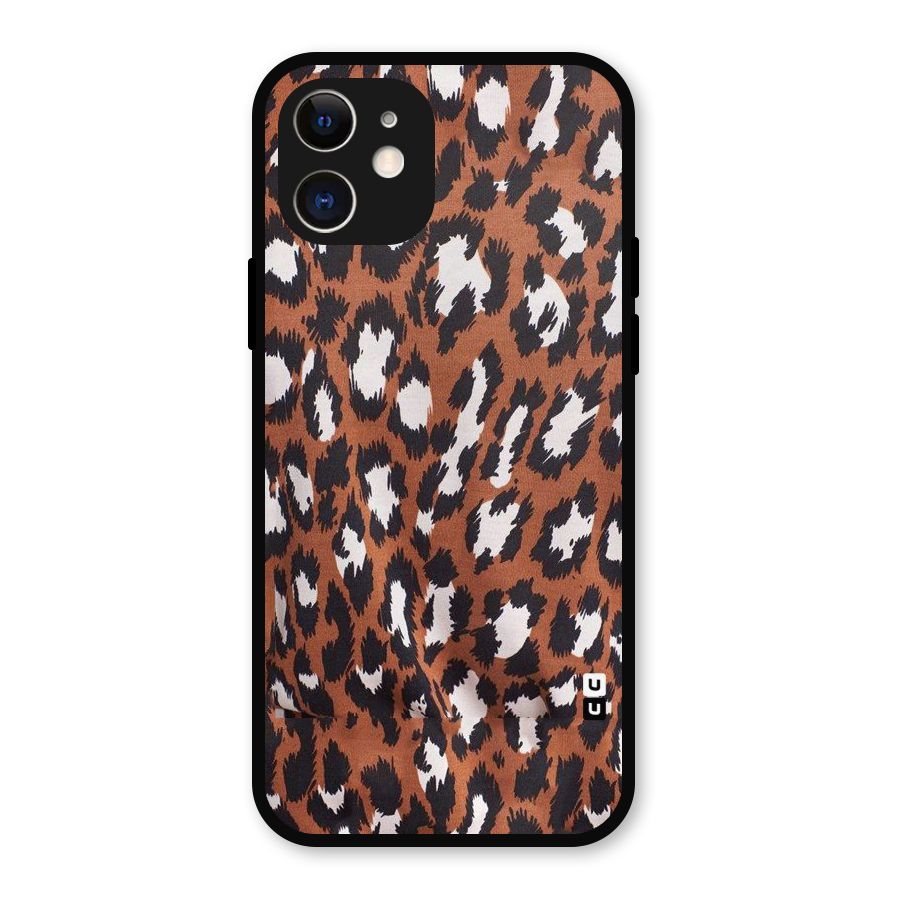 Leapord Design Metal Back Case for iPhone 12