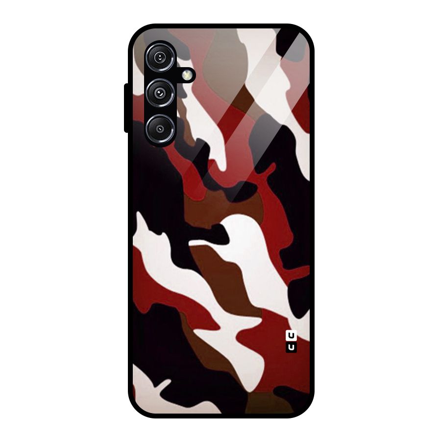Leapord Pattern Glass Back Case for Galaxy M34 5G