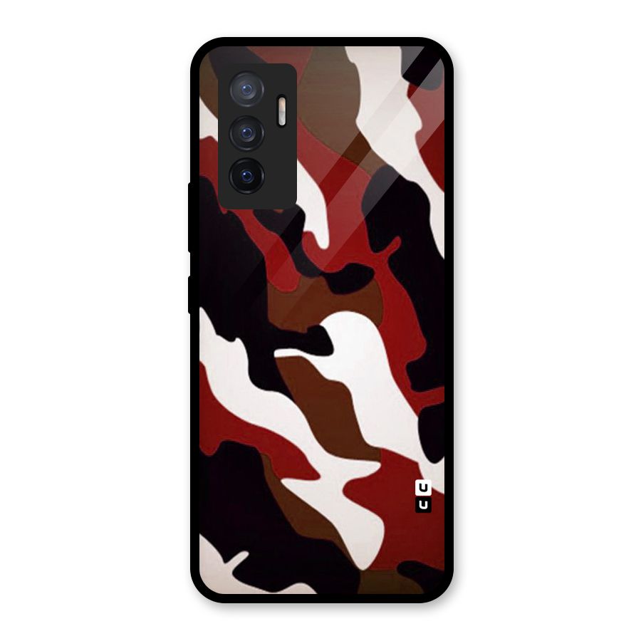 Leapord Pattern Glass Back Case for Vivo V23e