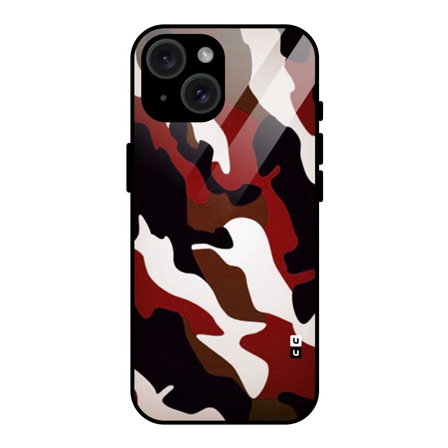Leapord Pattern Glass Back Case for iPhone 15