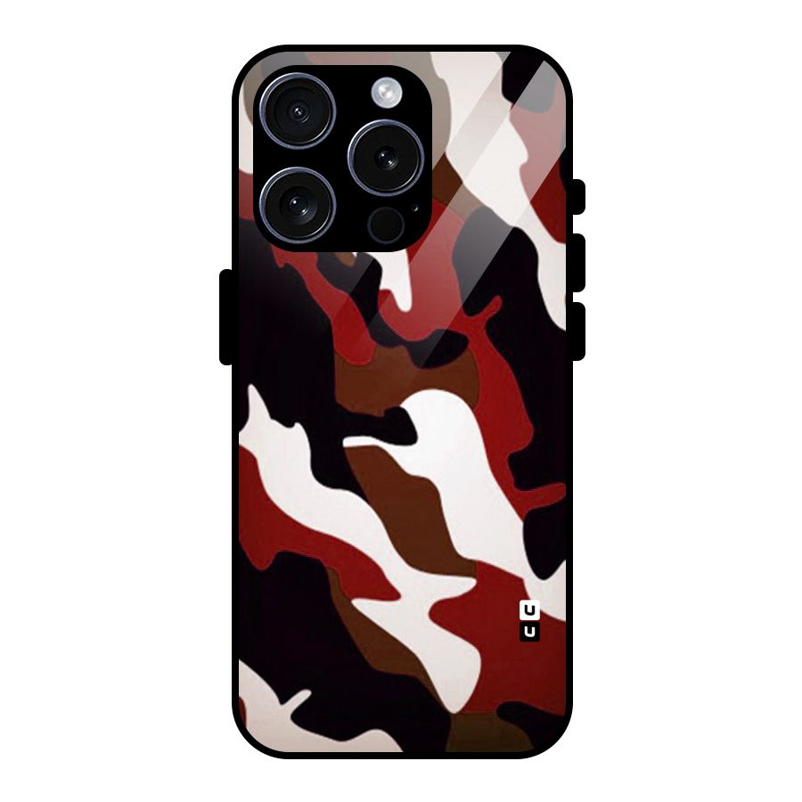 Leapord Pattern Glass Back Case for iPhone 15 Pro