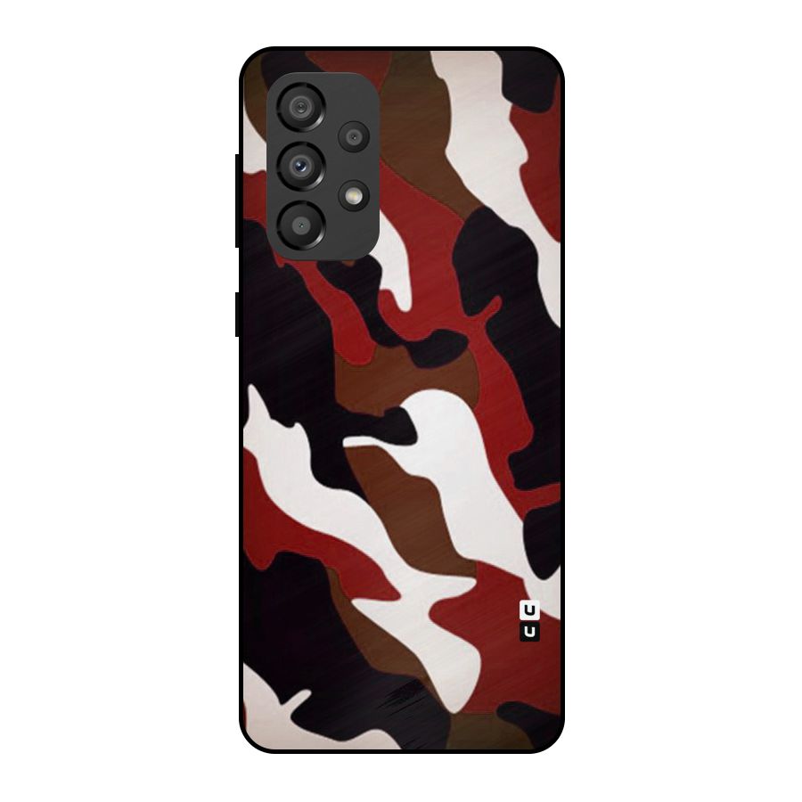 Leapord Pattern Metal Back Case for Galaxy A33 5G
