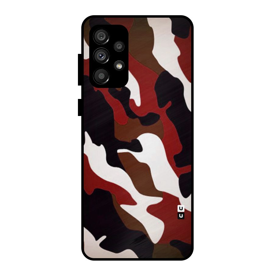 Leapord Pattern Metal Back Case for Galaxy A73 5G