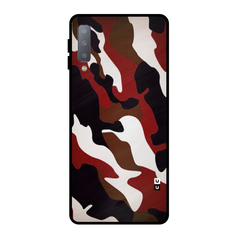 Leapord Pattern Metal Back Case for Galaxy A7 (2018)