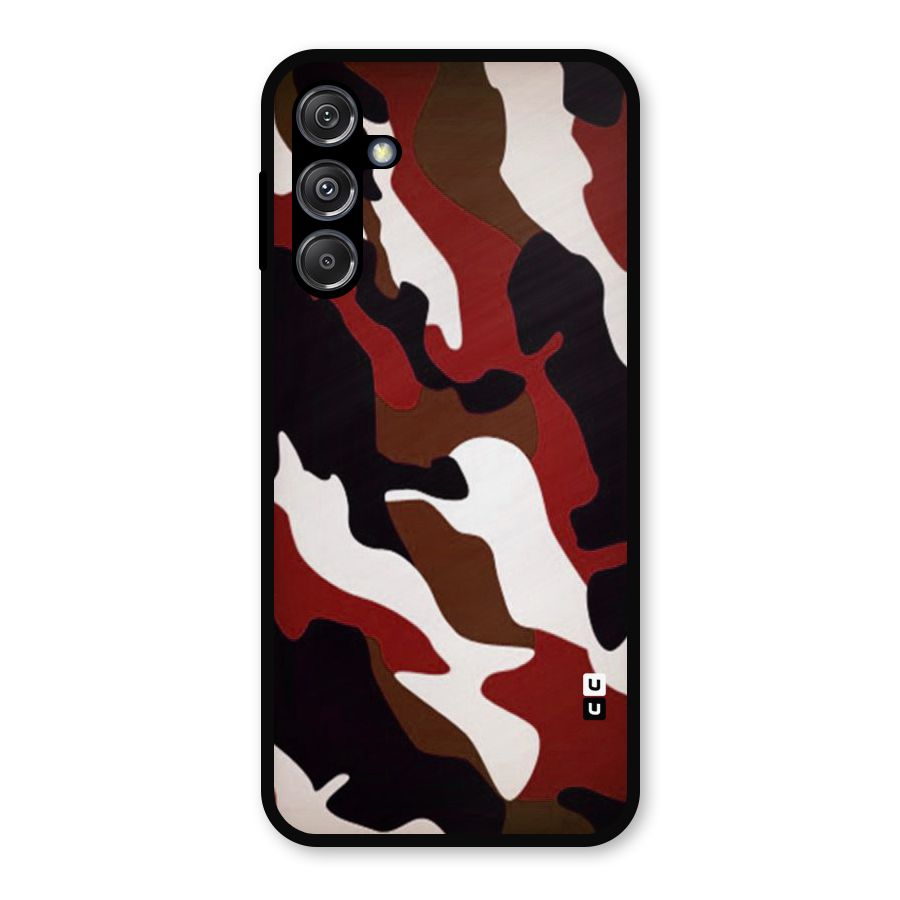 Leapord Pattern Metal Back Case for Galaxy M34 5G