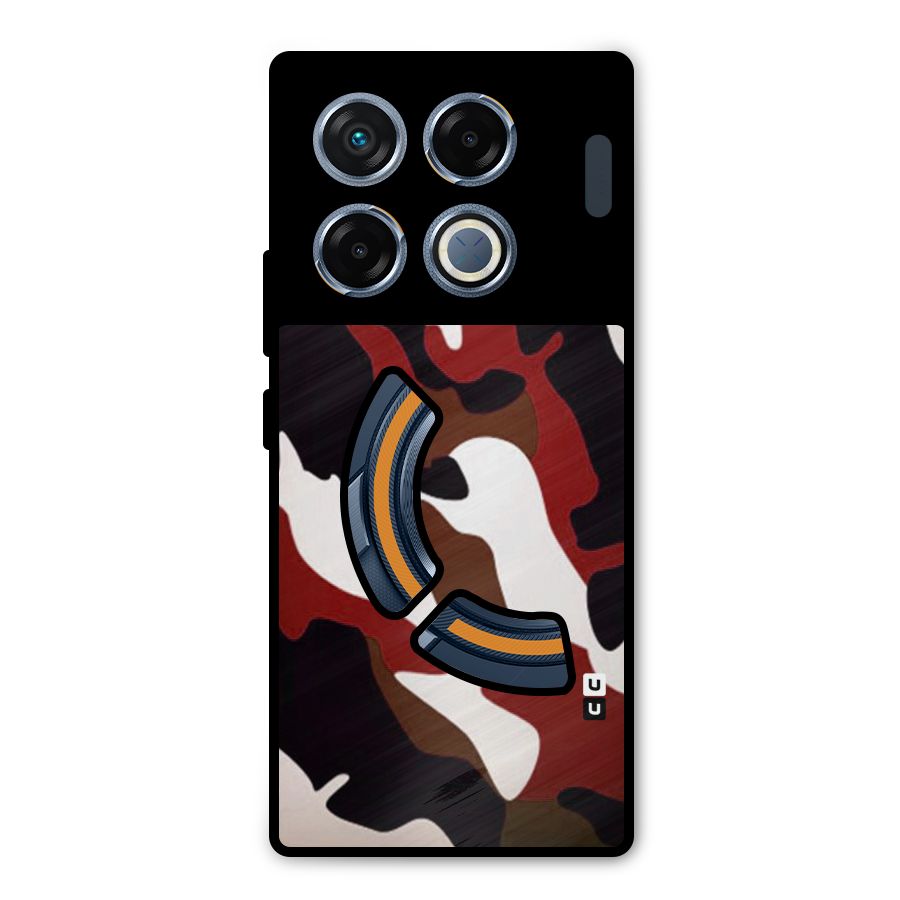 Leapord Pattern Metal Back Case for Infinix GT 20 Pro