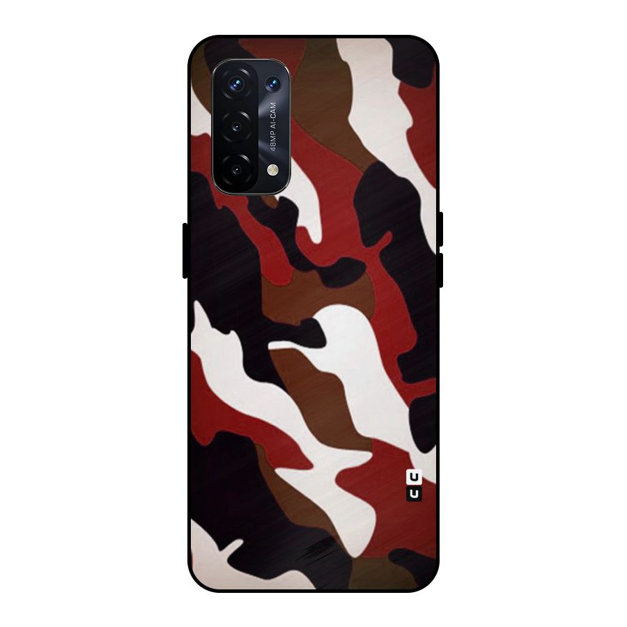 Leapord Pattern Metal Back Case for Oppo A74 5G