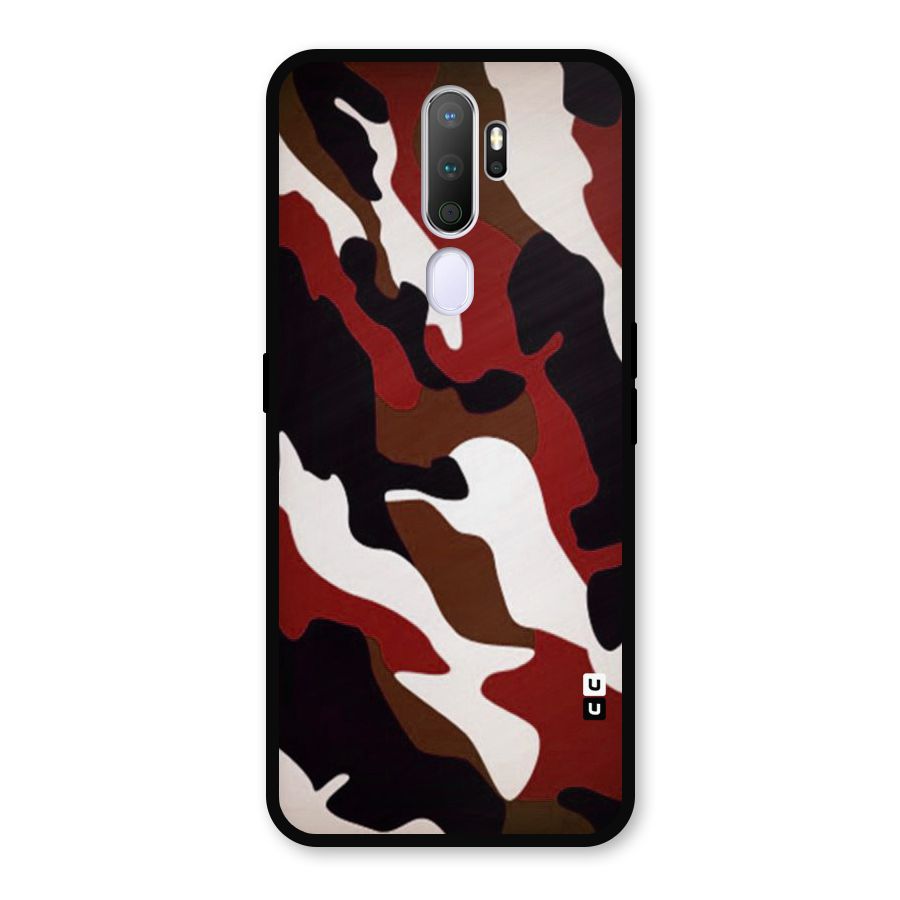 Leapord Pattern Metal Back Case for Oppo A9 (2020)