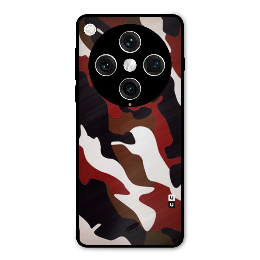 Leapord Pattern Metal Back Case for Oppo Find X8 Pro