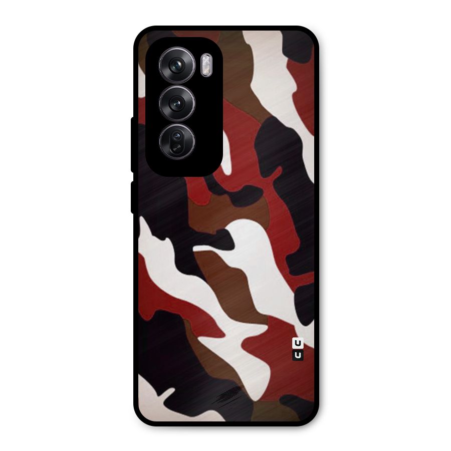 Leapord Pattern Metal Back Case for Oppo Reno12 Pro