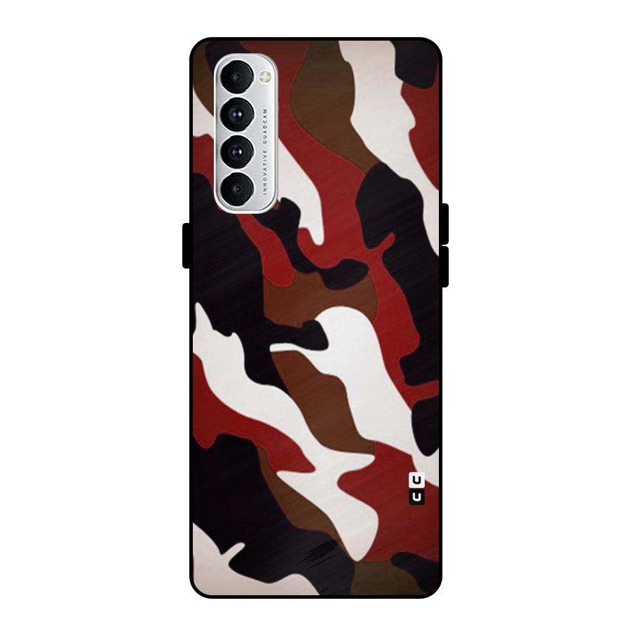 Leapord Pattern Metal Back Case for Oppo Reno4 Pro