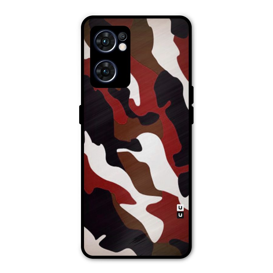 Leapord Pattern Metal Back Case for Oppo Reno7 5G