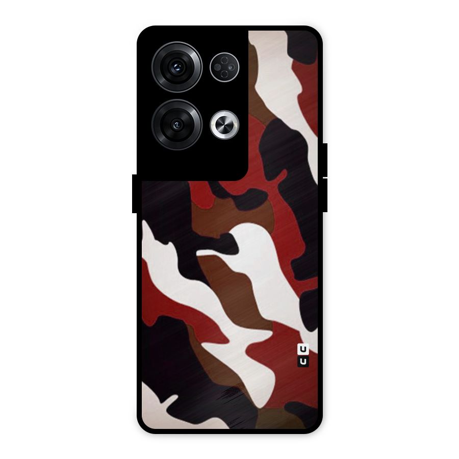 Leapord Pattern Metal Back Case for Oppo Reno8 Pro 5G