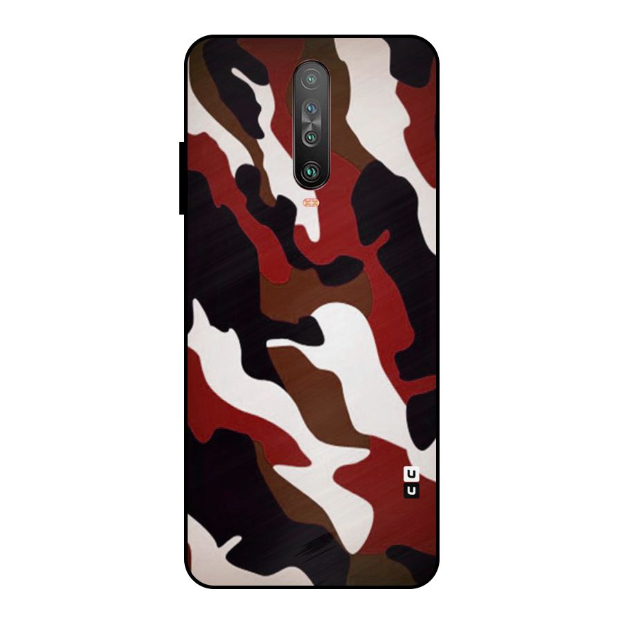 Leapord Pattern Metal Back Case for Poco X2