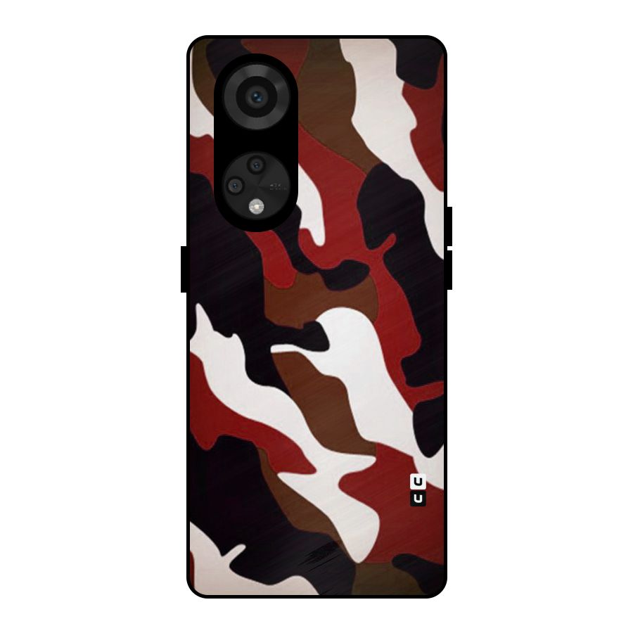 Leapord Pattern Metal Back Case for Reno8 T 5G