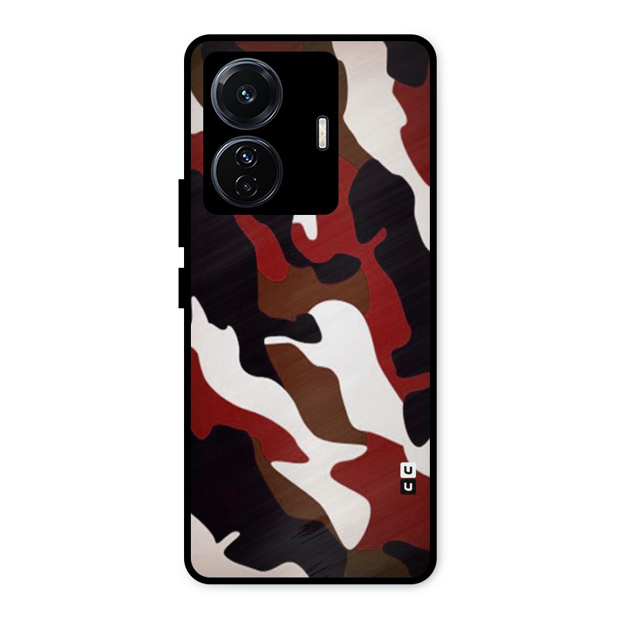 Leapord Pattern Metal Back Case for Vivo T1 Pro
