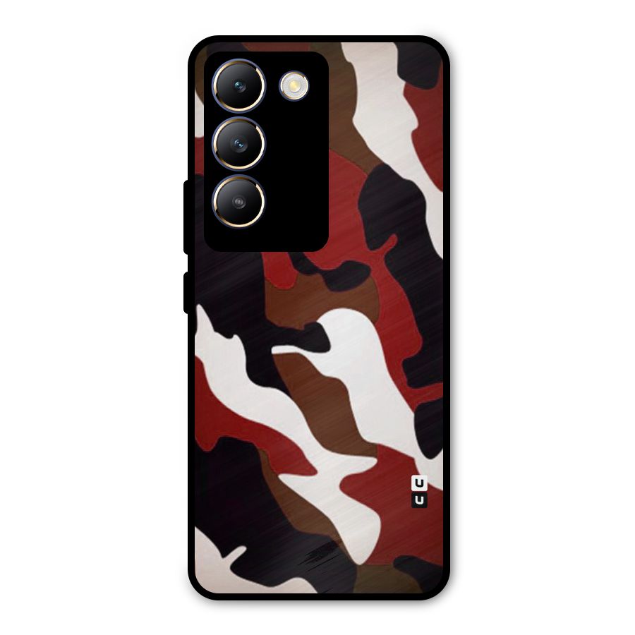 Leapord Pattern Metal Back Case for Vivo T3 5G