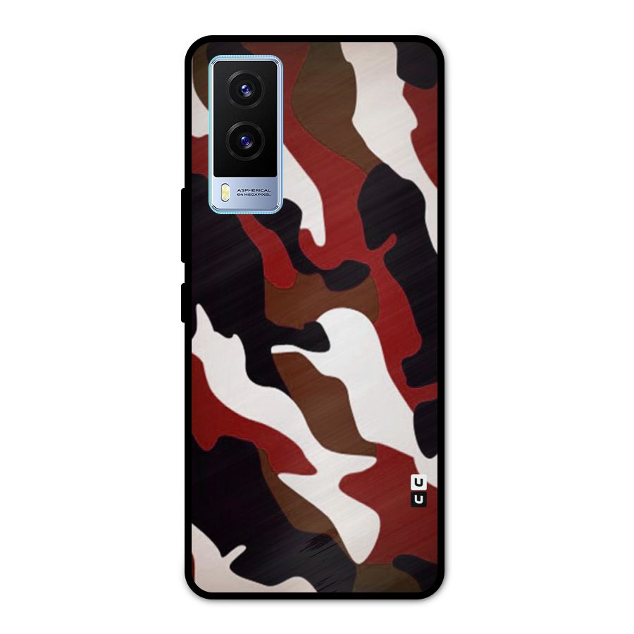 Leapord Pattern Metal Back Case for Vivo V21e 5G