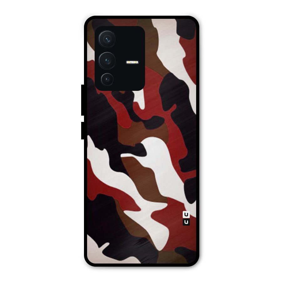 Leapord Pattern Metal Back Case for Vivo V23 Pro