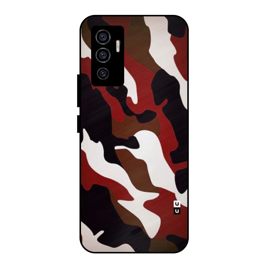 Leapord Pattern Metal Back Case for Vivo V23e