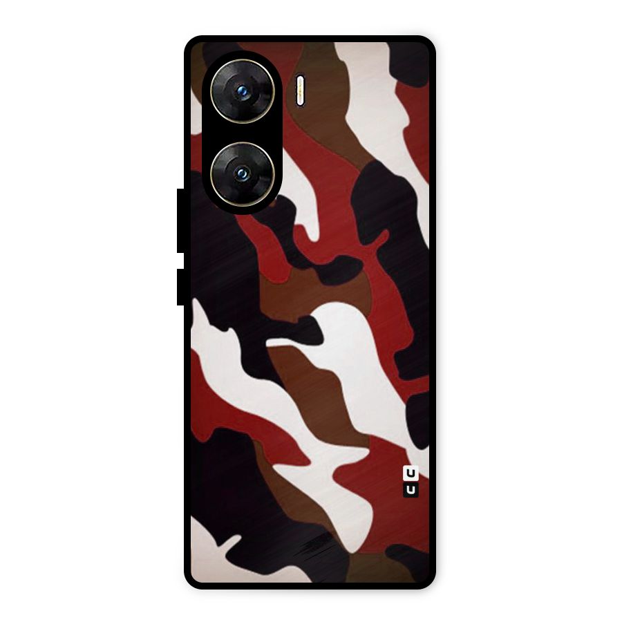 Leapord Pattern Metal Back Case for Vivo V29e