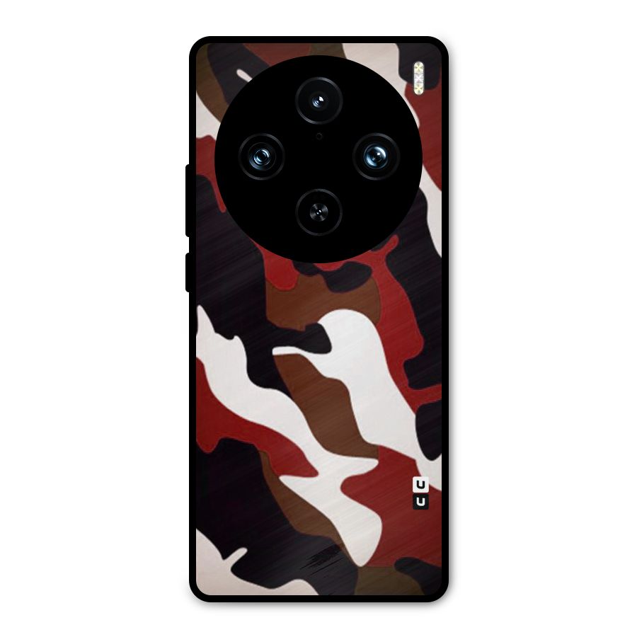 Leapord Pattern Metal Back Case for Vivo X100 Pro