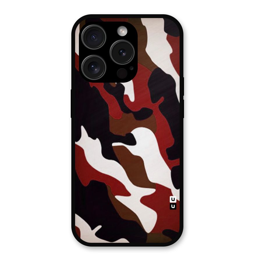 Leapord Pattern Metal Back Case for iPhone 15 Pro
