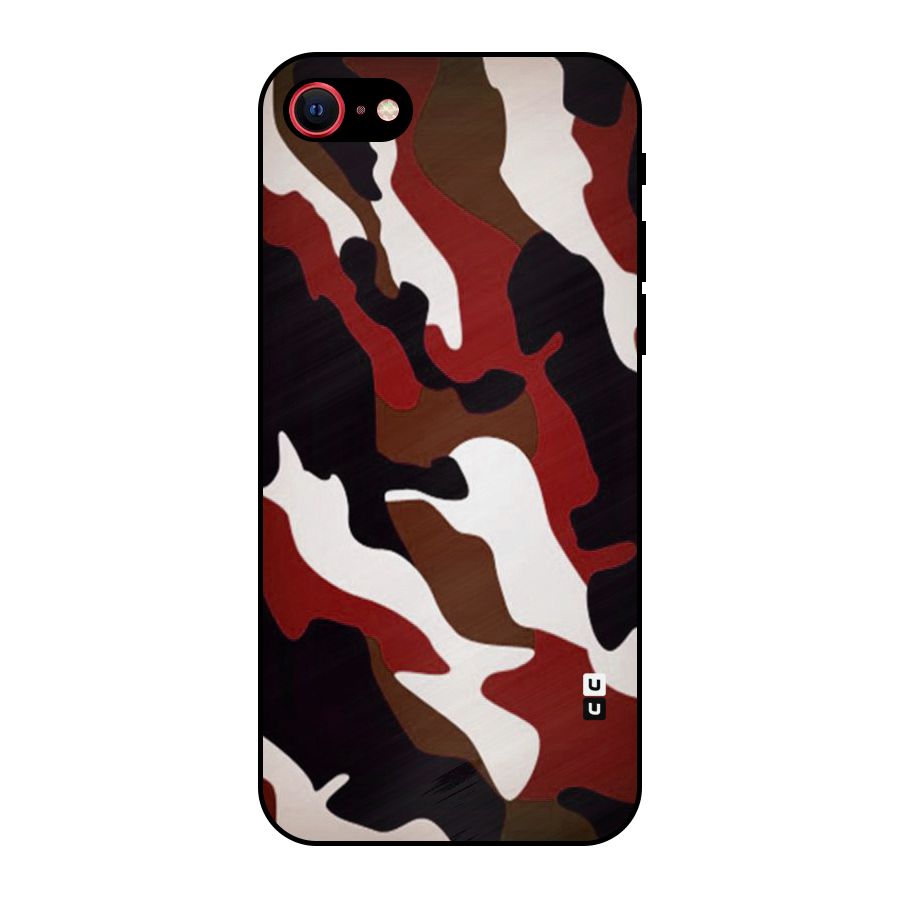 Leapord Pattern Metal Back Case for iPhone 8
