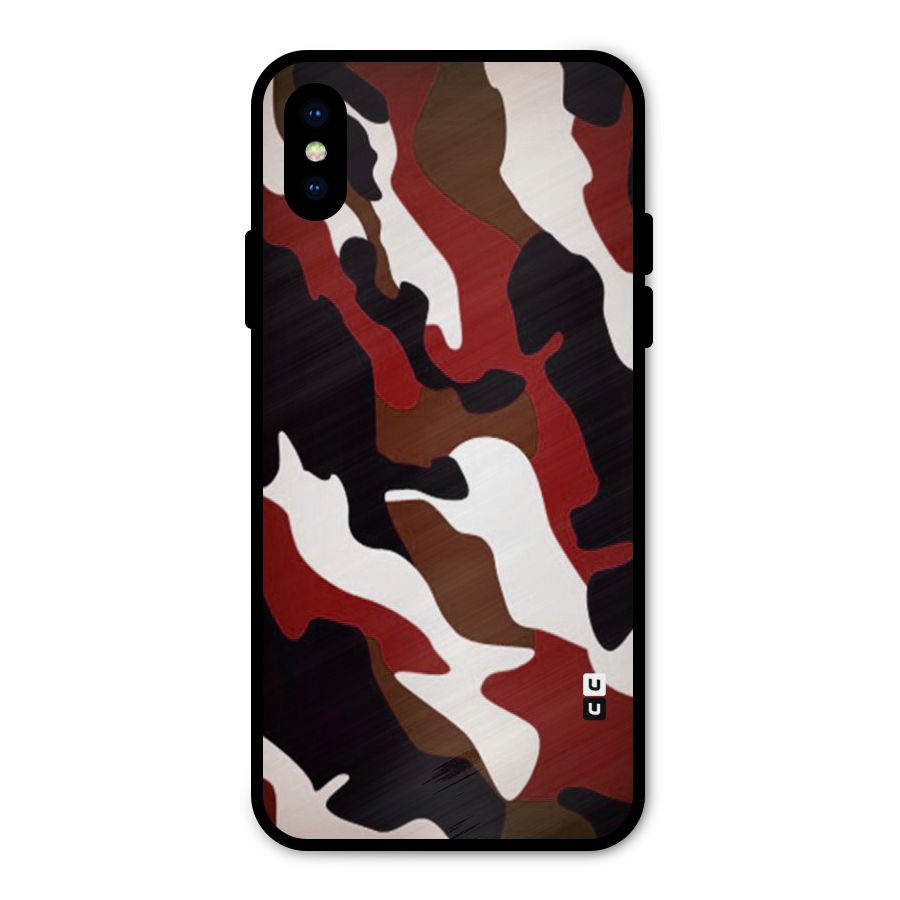 Leapord Pattern Metal Back Case for iPhone X
