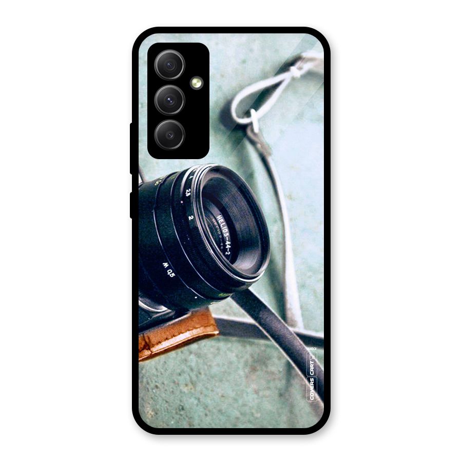 Leather Camera Lens Glass Back Case for Galaxy A34
