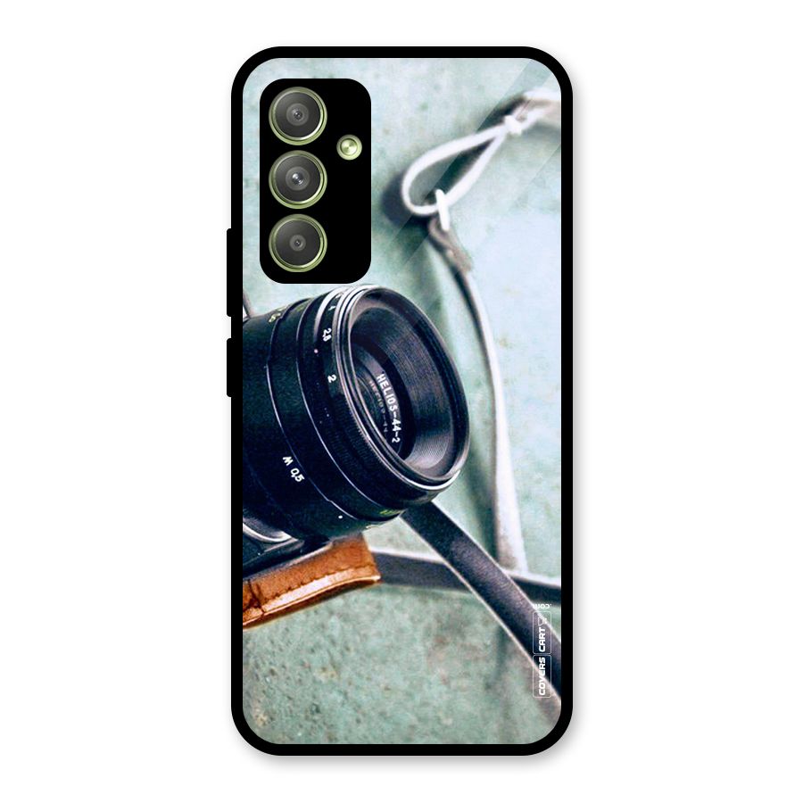 Leather Camera Lens Glass Back Case for Galaxy A54