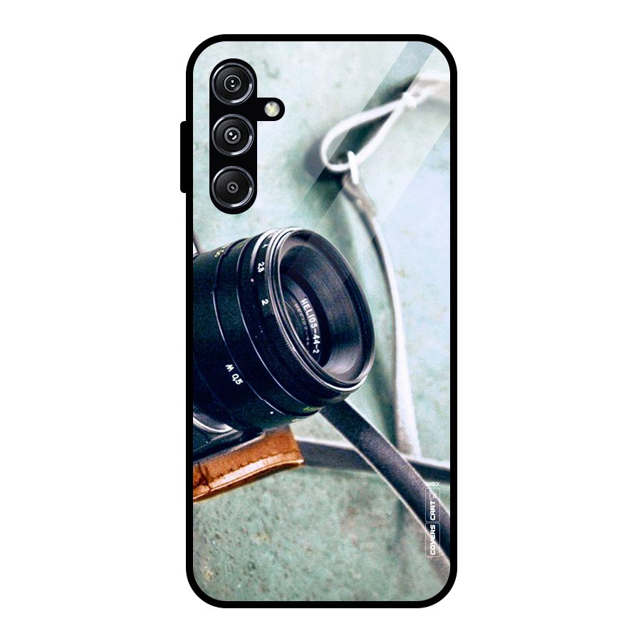 Leather Camera Lens Glass Back Case for Galaxy M34 5G