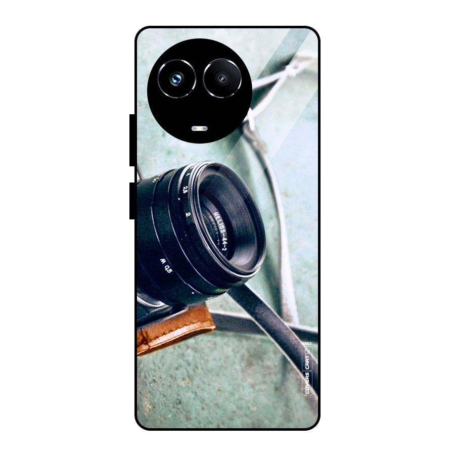 Leather Camera Lens Glass Back Case for Realme Narzo 60X