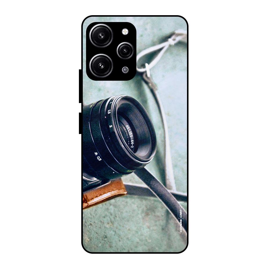 Leather Camera Lens Glass Back Case for Redmi 12 4G
