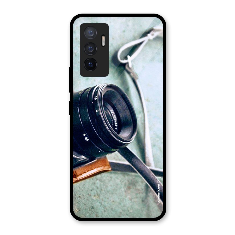 Leather Camera Lens Glass Back Case for Vivo V23e