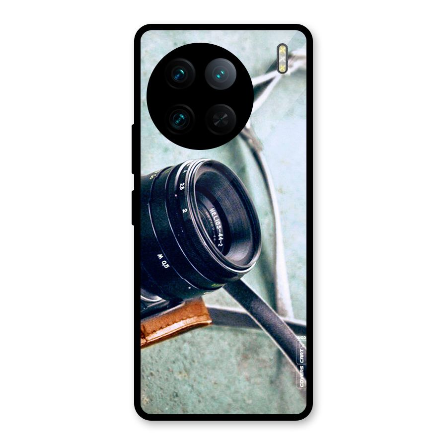 Leather Camera Lens Glass Back Case for Vivo X90 Pro