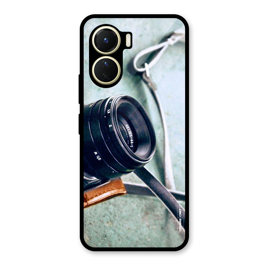 Leather Camera Lens Glass Back Case for Vivo Y56