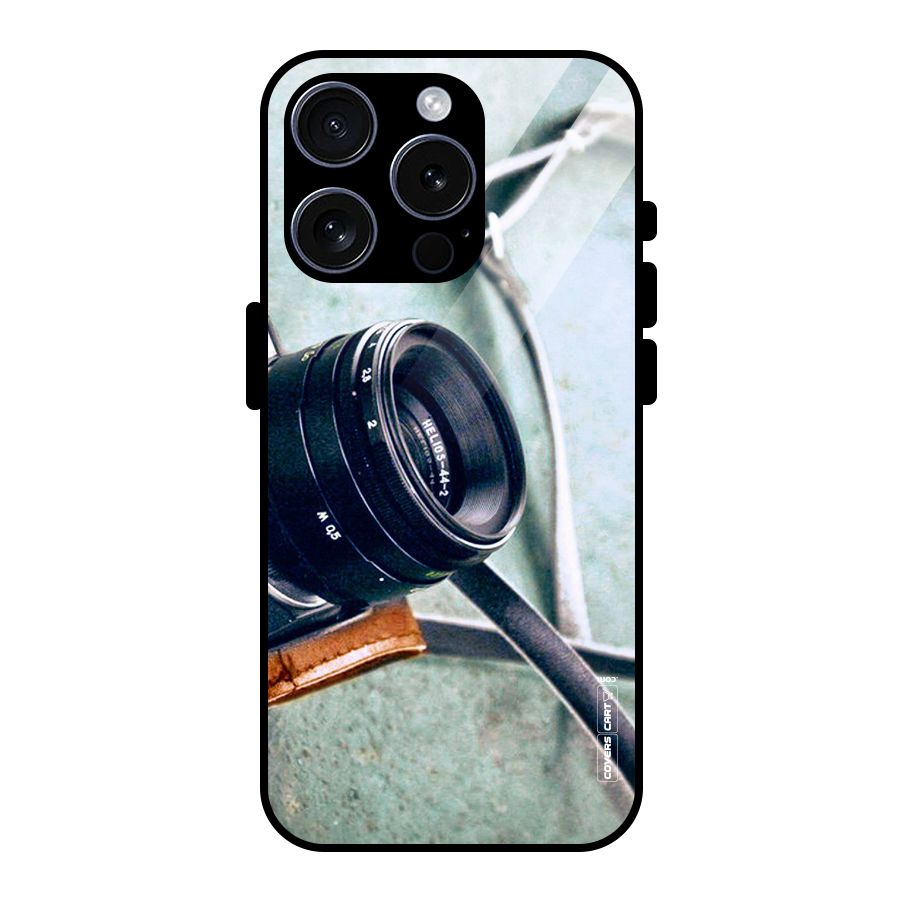Leather Camera Lens Glass Back Case for iPhone 15 Pro