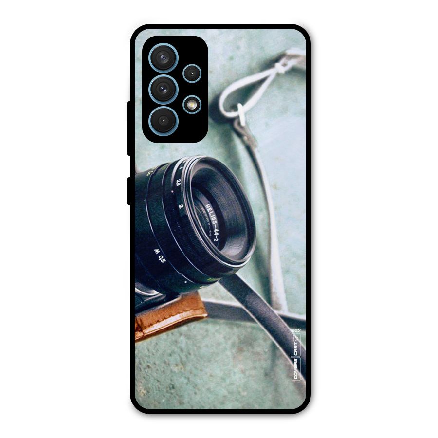 Leather Camera Lens Metal Back Case for Galaxy A32