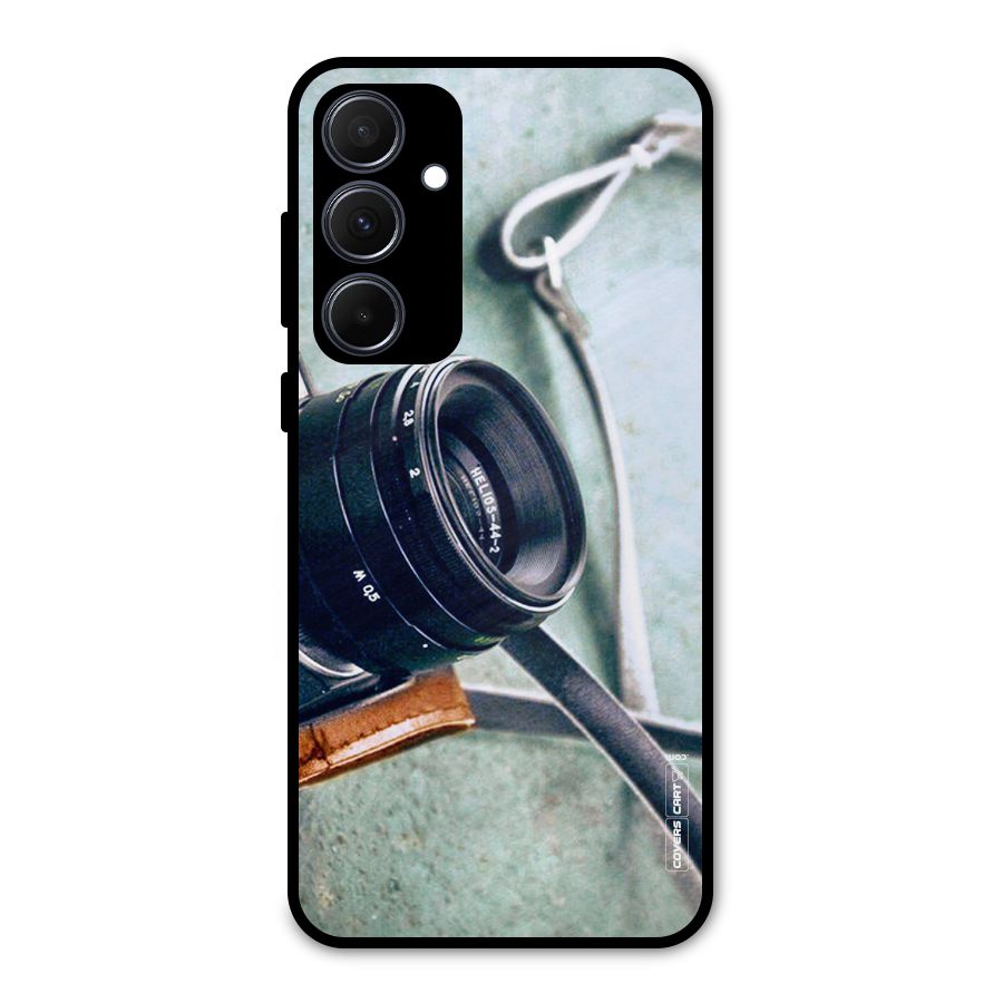 Leather Camera Lens Metal Back Case for Galaxy A35