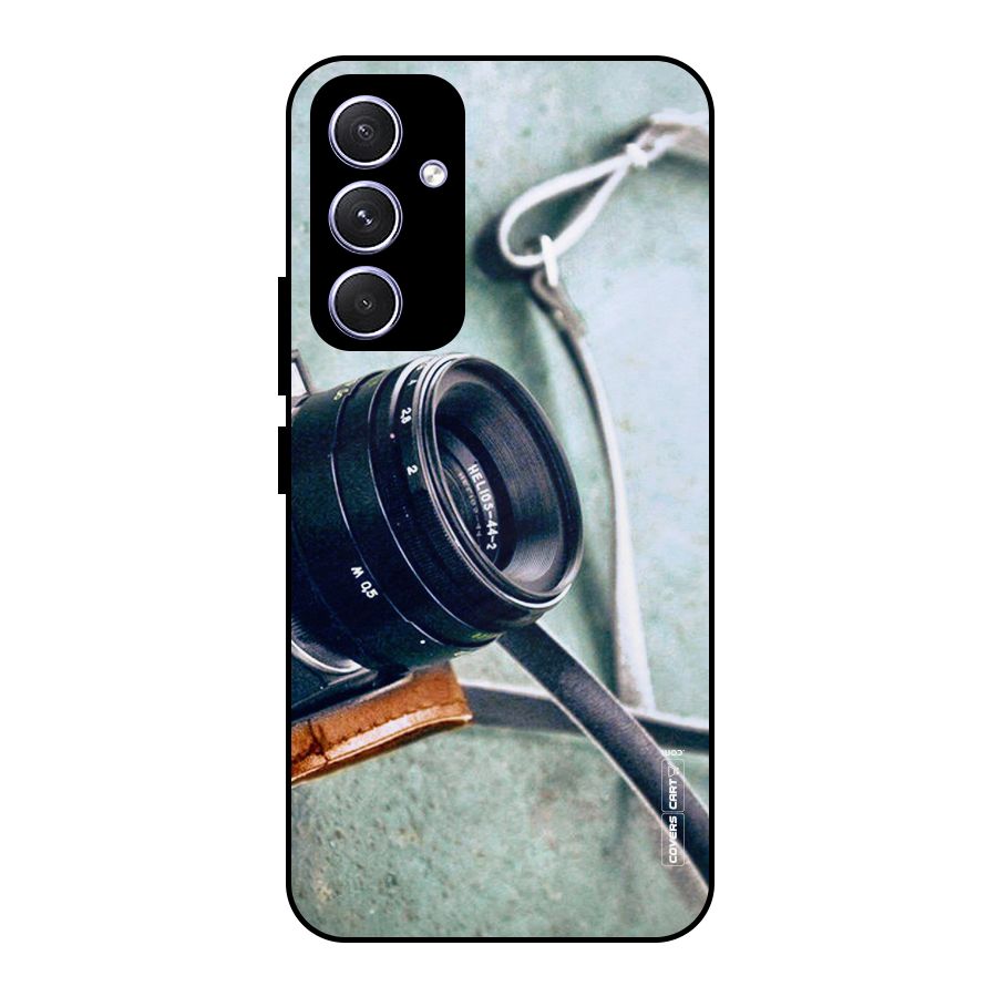 Leather Camera Lens Metal Back Case for Galaxy A54