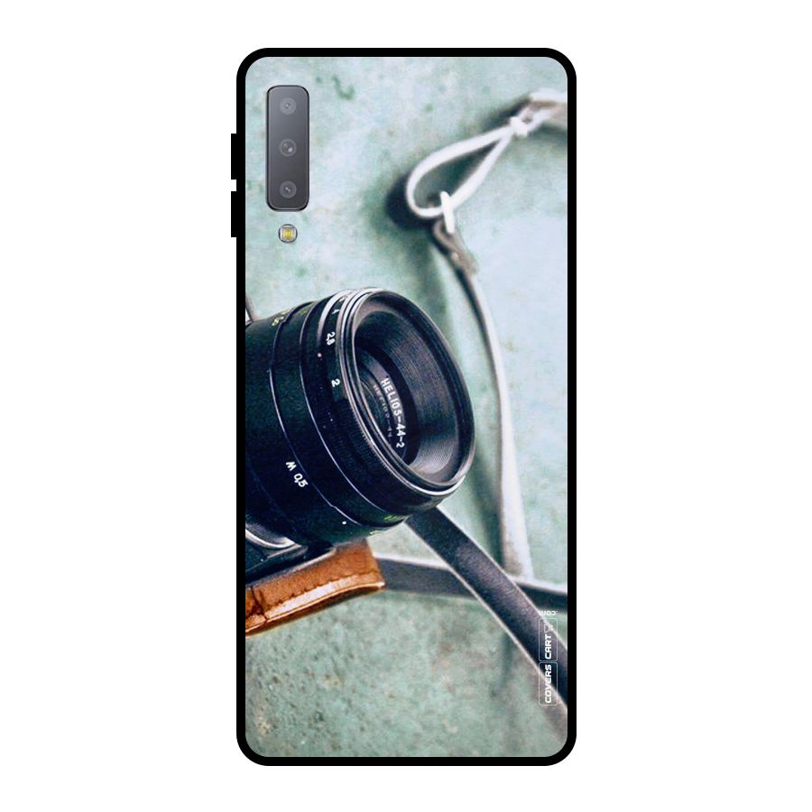 Leather Camera Lens Metal Back Case for Galaxy A7 (2018)