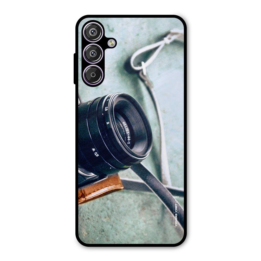 Leather Camera Lens Metal Back Case for Galaxy M15