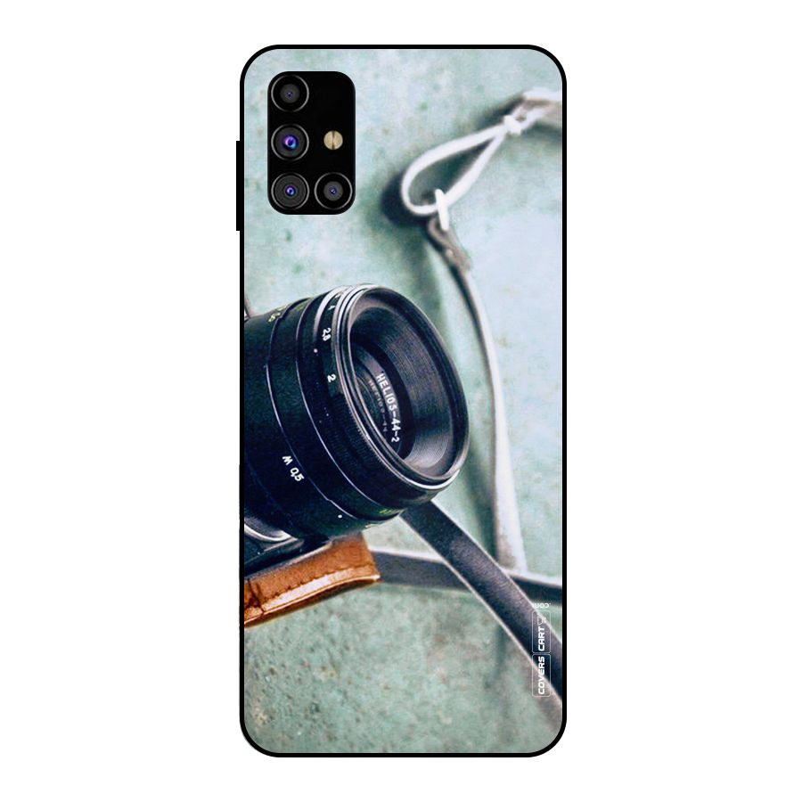 Leather Camera Lens Metal Back Case for Galaxy M31s