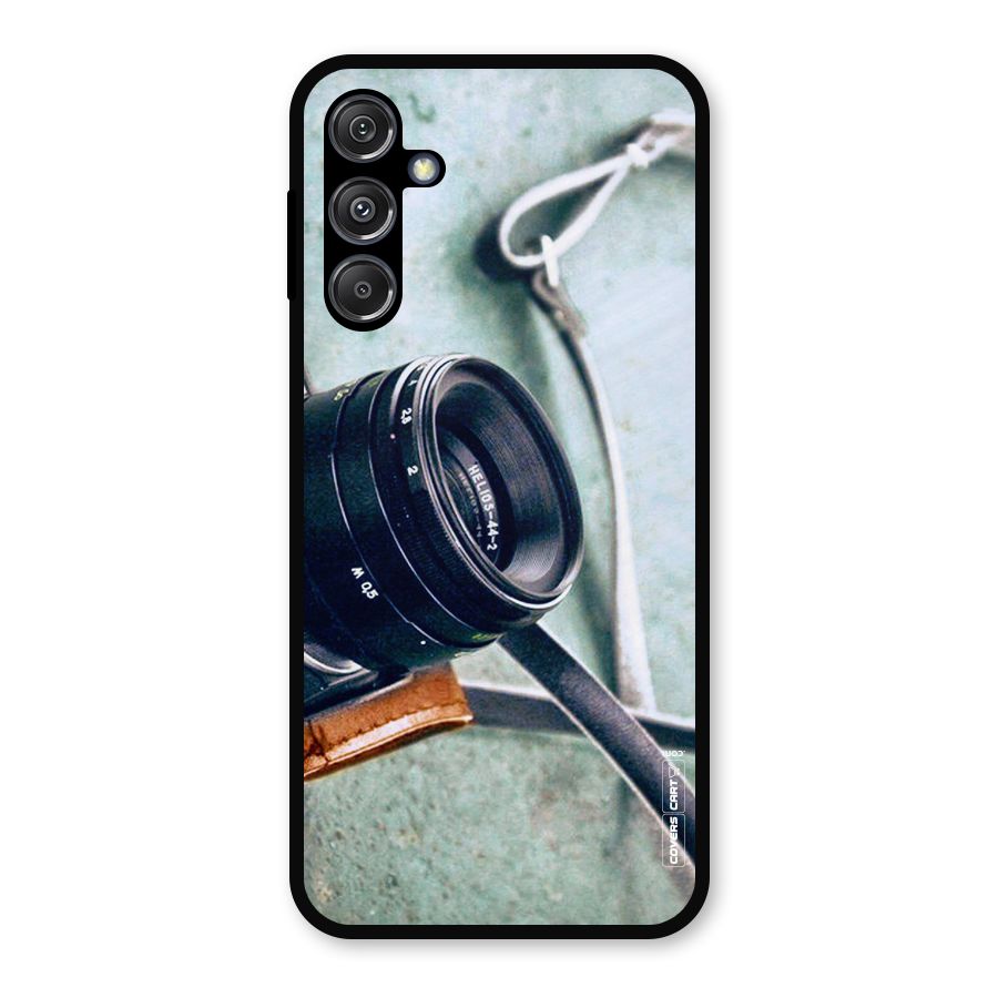 Leather Camera Lens Metal Back Case for Galaxy M34 5G